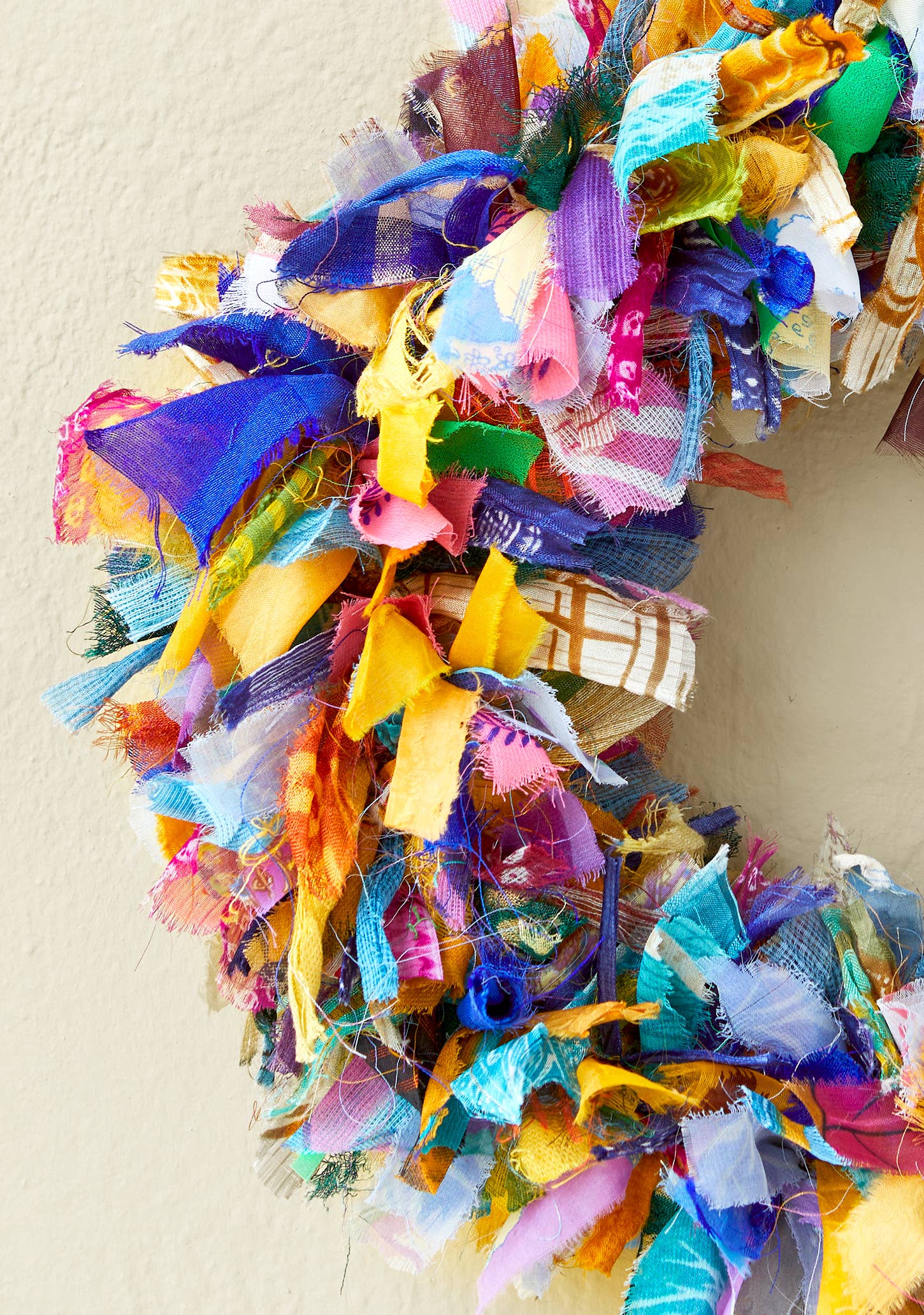 Namaste Fair Trade Recycled Sari Wreath - Multicoloured