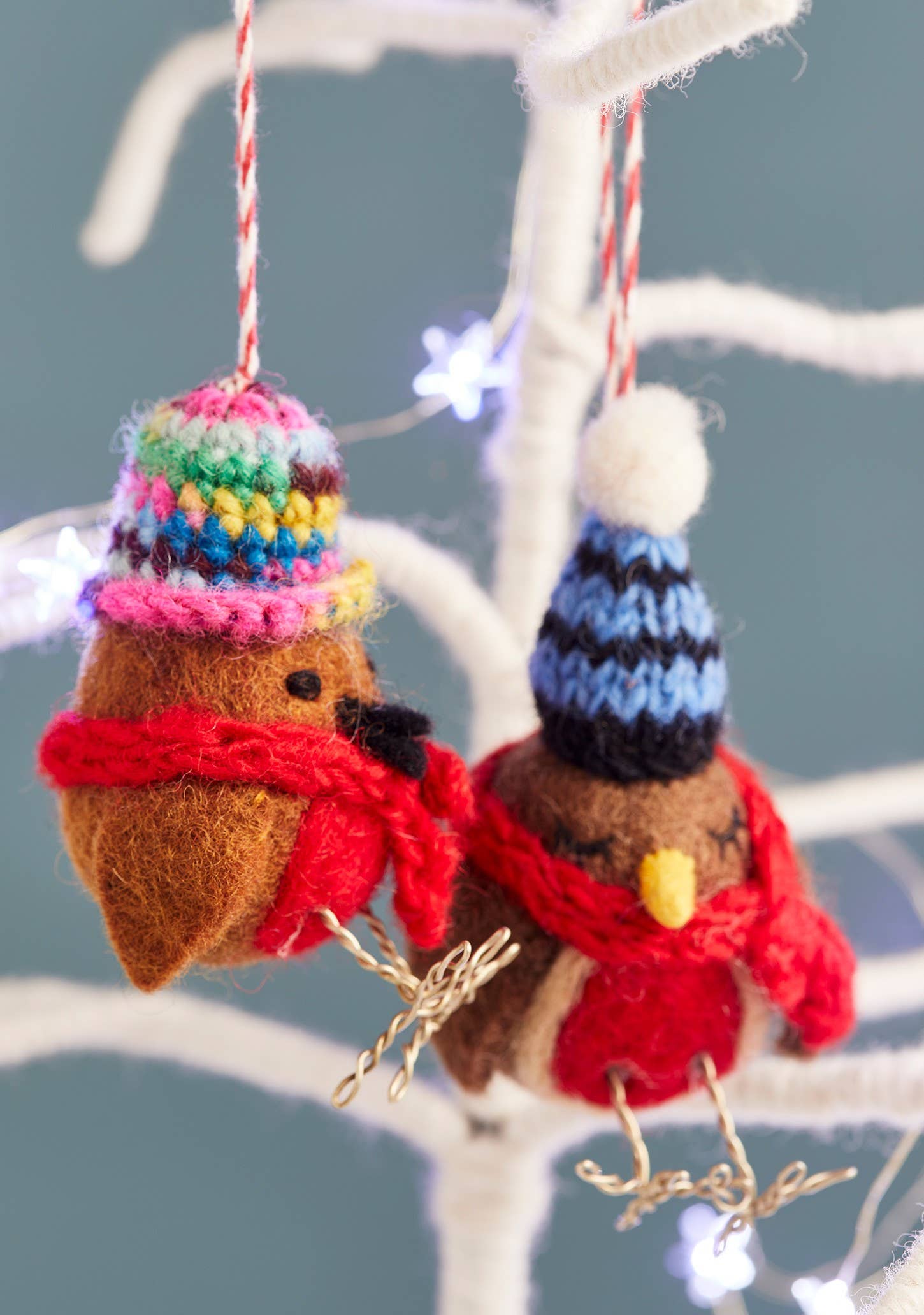 Namaste Fair Trade Standing Robin in Knitted Hat & Scarf
