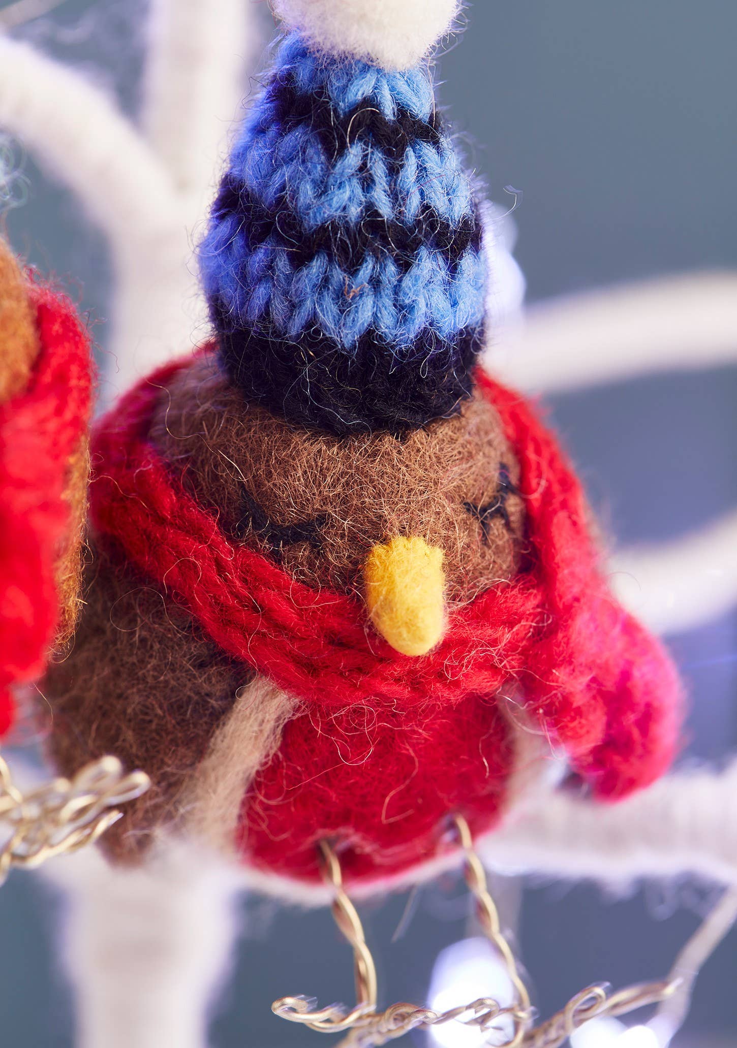 Namaste Fair Trade Standing Robin in Knitted Hat & Scarf
