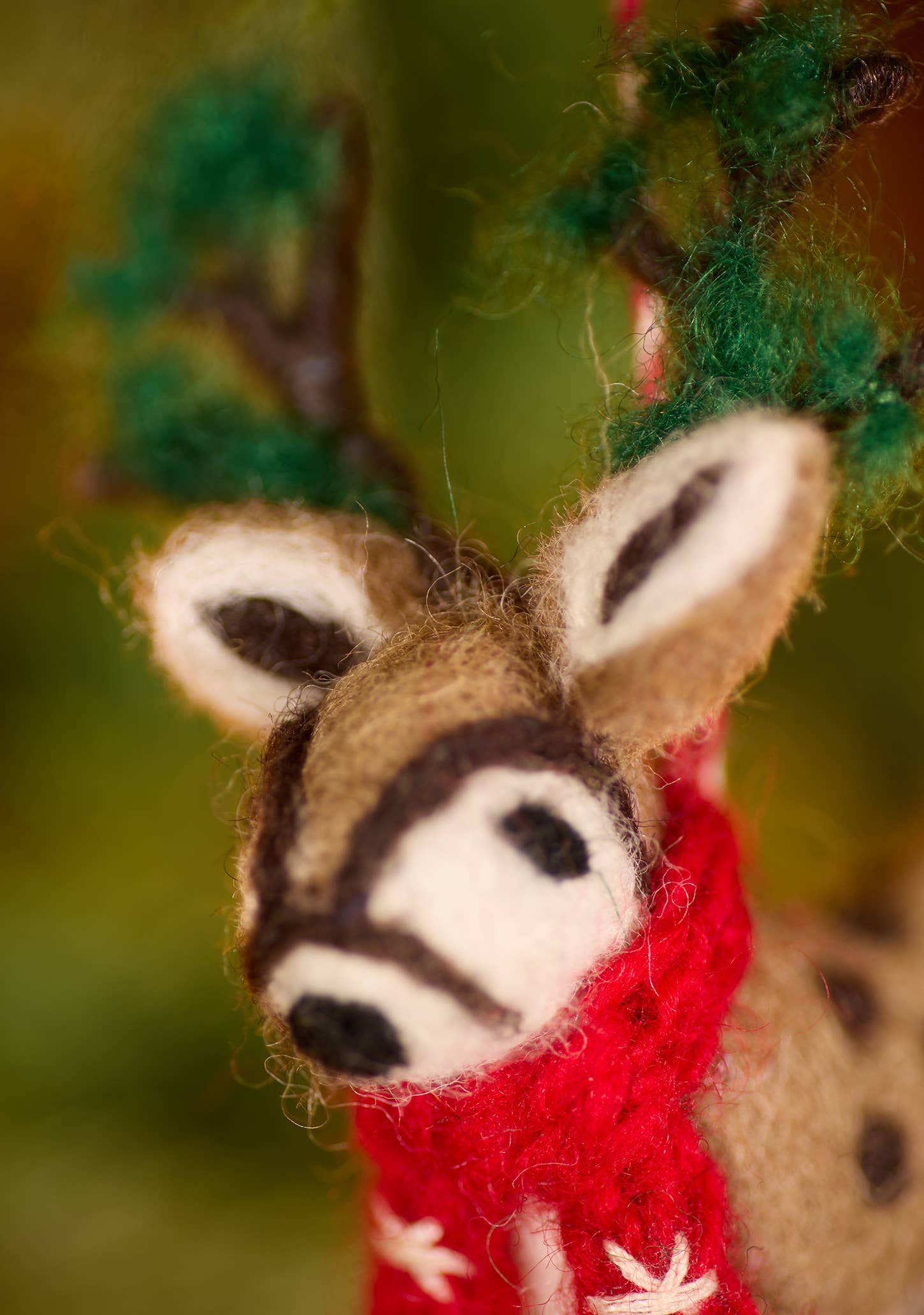 Namaste fair trade Embroidered Felt Reindeer Decoration