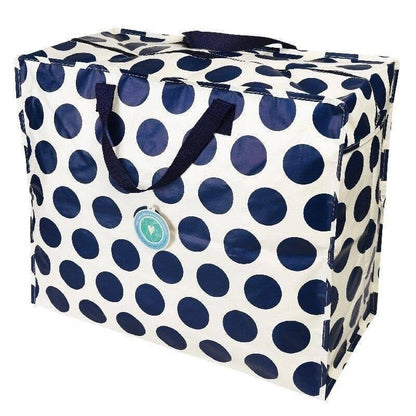 Navy On White Spotlight Jumbo Storage Bag 
