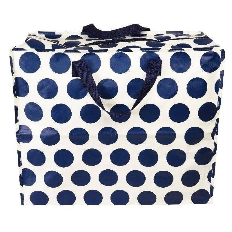 Navy On White Spotlight Jumbo Storage Bag 