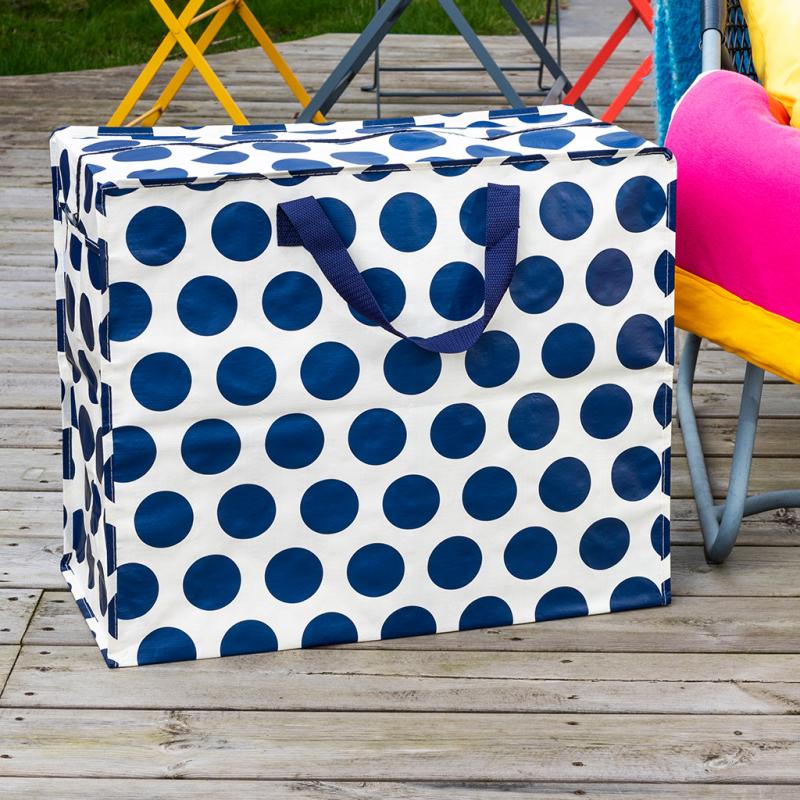 Navy On White Spotlight Jumbo Storage Bag