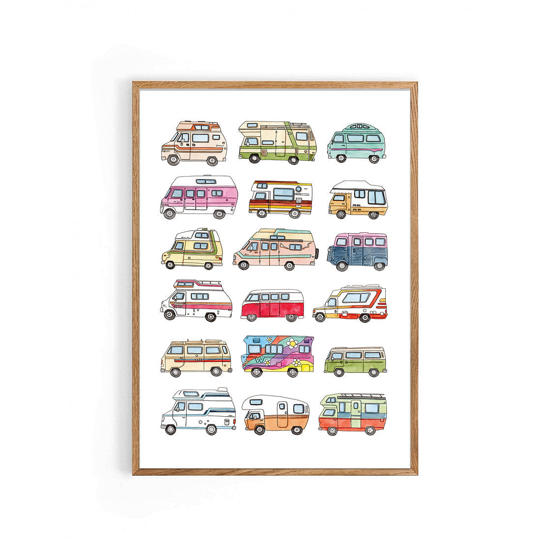 Nova & Me Camper Vans A4 Print