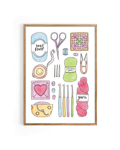 Nova & Me Crochet Tools A4 Art Print at Bibelot Leek UK Stockist