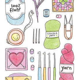 Nova & Me Crochet Tools A4 Print at Bibelot Leek UK Stockist