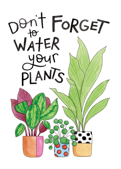 Nova & Me Don't Forget to Water Your Plants A4 Print