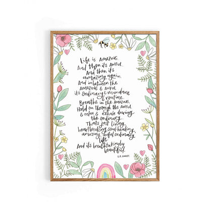 Nova & Me Life is Amazing with Wildflower Border Limited Edition Print