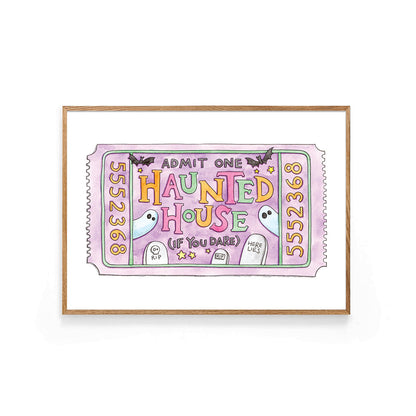 Nova & Me Ticket to the Haunted House A4 Print