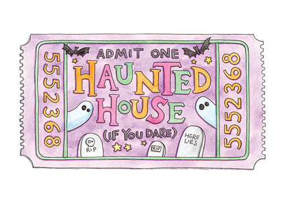 Nova & Me Ticket to the Haunted House A4 Print