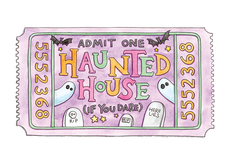 Nova & Me Ticket to the Haunted House A4 Print