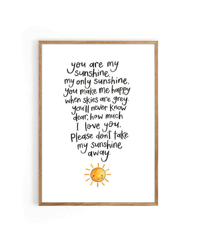 Nova & Me You Are My Sunshine A4 Print