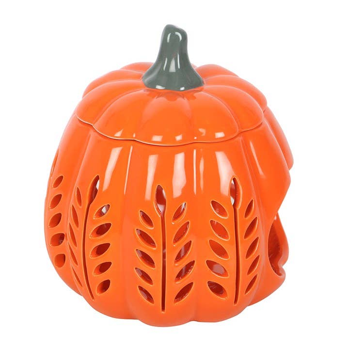 Orange Autumn Leaf Pumpkin Oil Burner and Wax Warmer