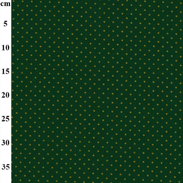 Rose and Hubble Christmas Gold Dot on Green Cotton Fabric at Bibelot Leek