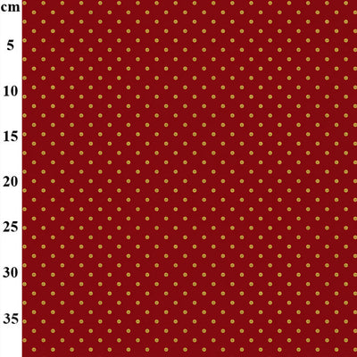 Rose and Hubble Christmas Gold Dot on Red Cotton Fabric at Bibelot Leek