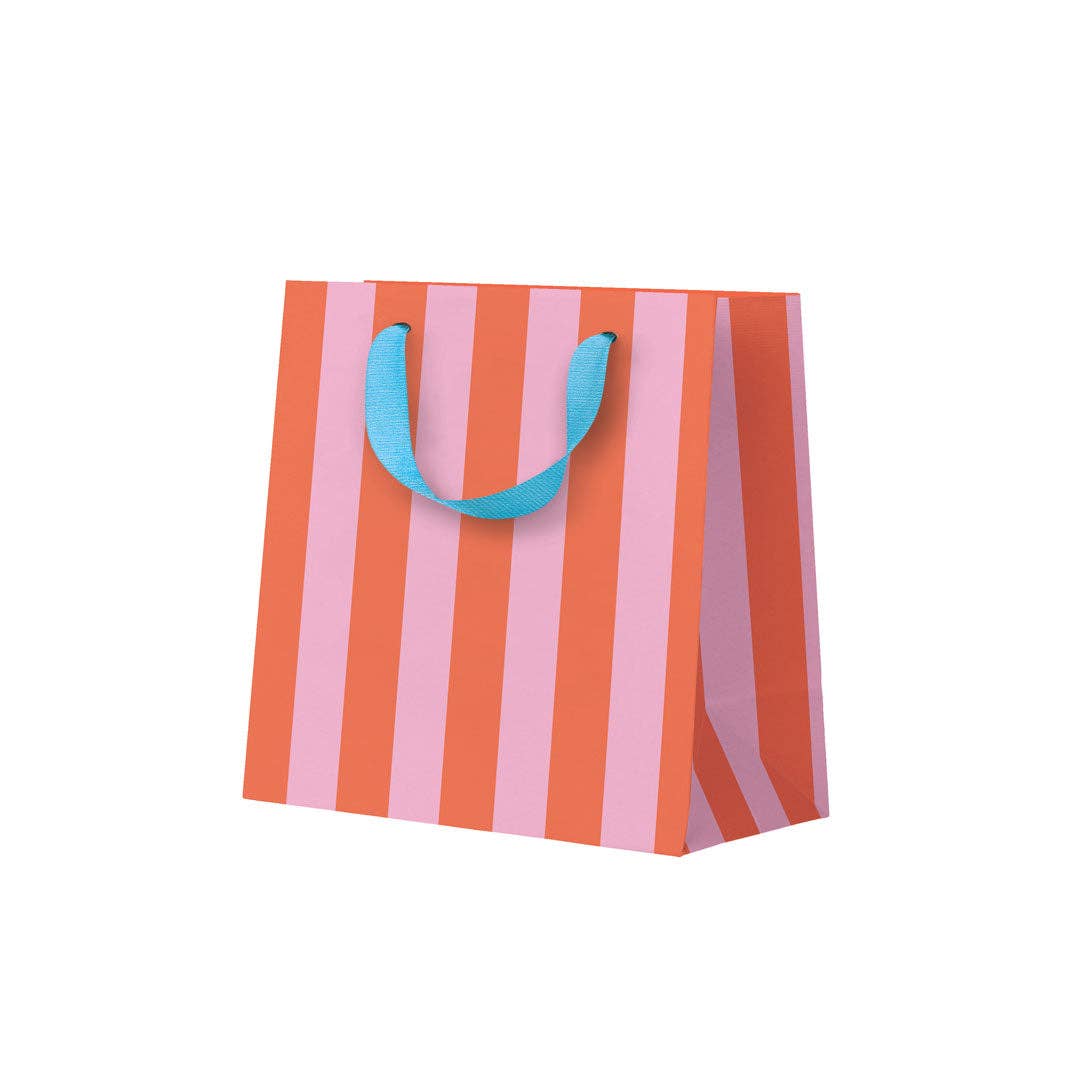 Ohh Deer Pink And Orange Stripe Mini Gift Bag at Bibelot Leek UK Stockist