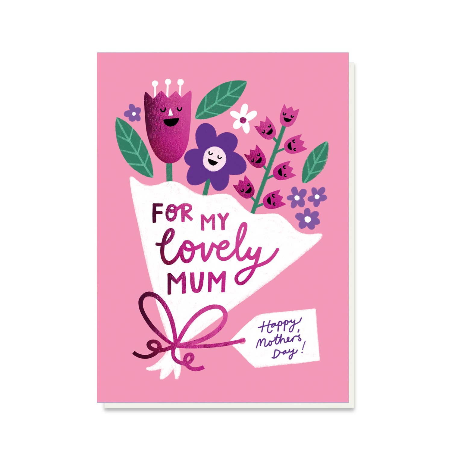 Stormy Knight Pink Flowers Mother's Day Cardat Bibelot Leek