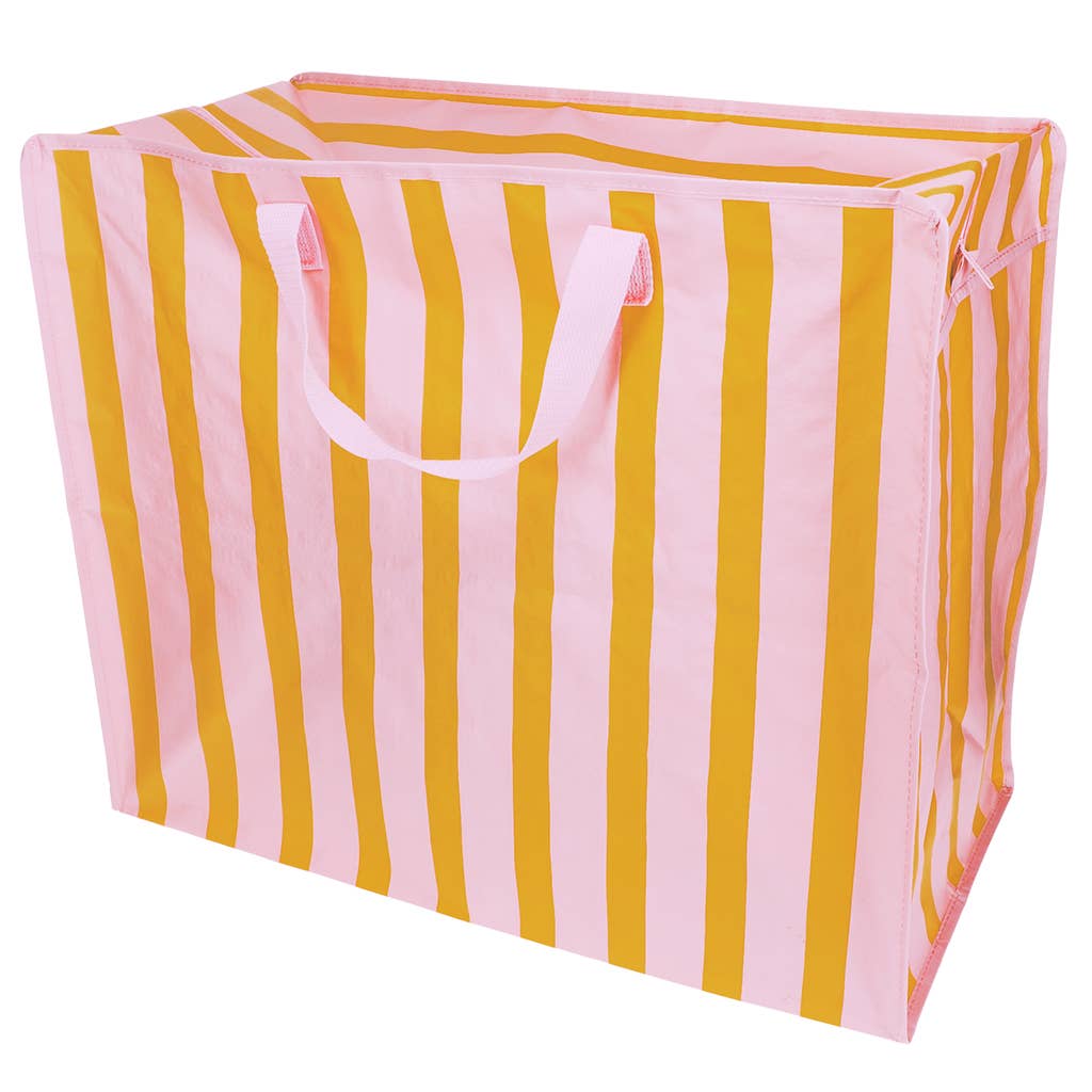 Pink and Orange Stripe Jumbo Storage Bag at Bibelot Leek UK Stockist