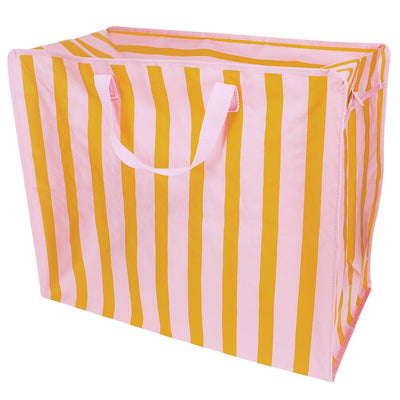 Pink and Orange Stripe Jumbo Storage Bag at Bibelot Leek UK Stockist
