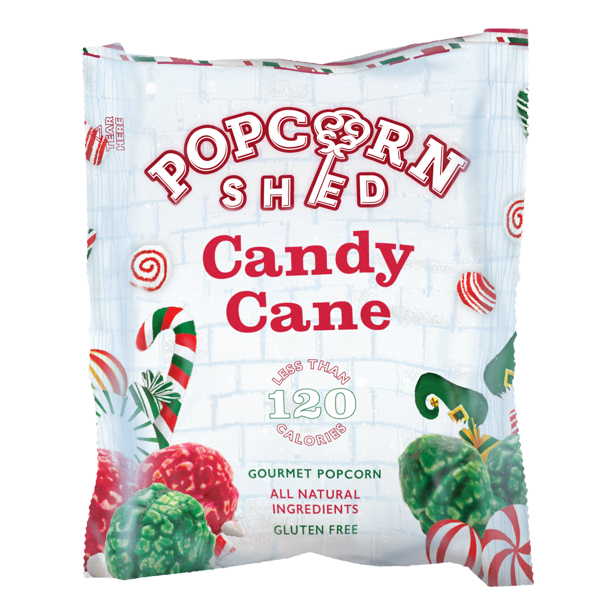 Popcorn Shed Candy Cane Popcorn Snack Pack at Bibelot Leek UK Stockist