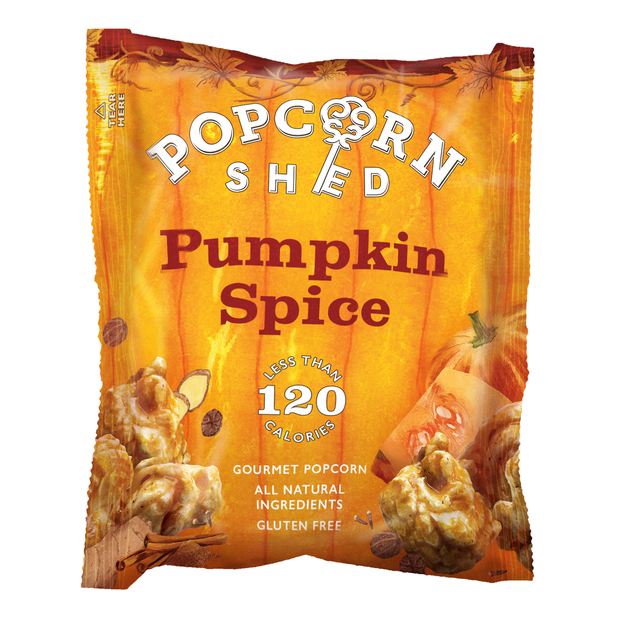 Popcorn Shed Pumpkin Spice Popcorn Snack Pack at Bibelot Leek UK Stockist