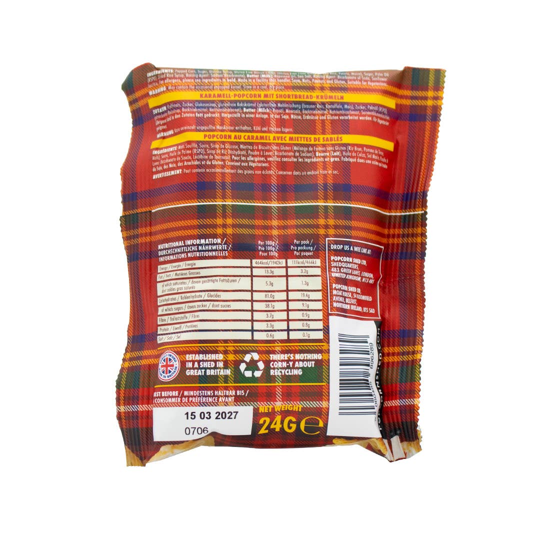 Popcorn Shed Shortbread Popcorn Snack Pack at Bibelot Leek UK Stockist