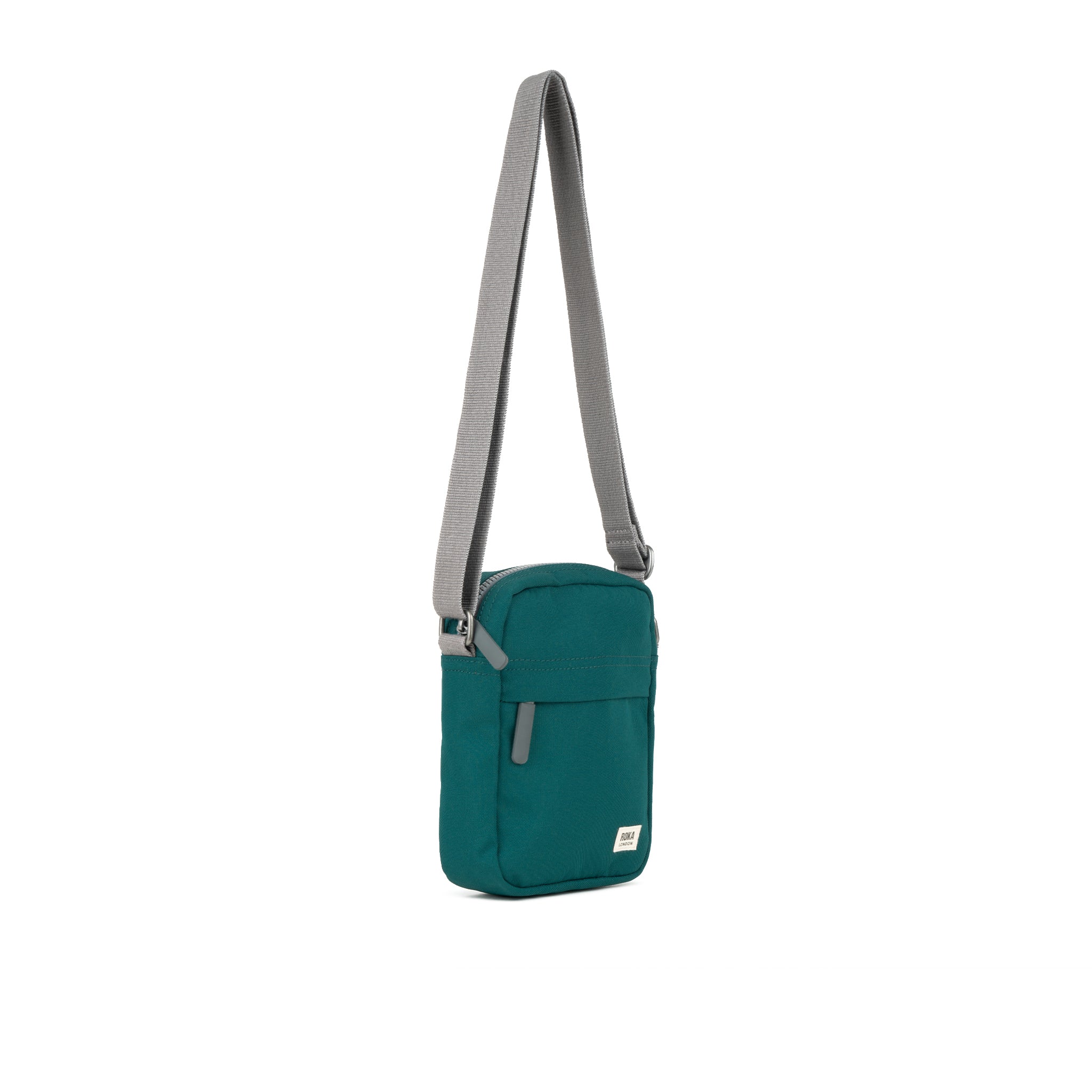 Roka Bond Crossbody Recycled Canvas: Teal Bibelot Leek Staffordshire UK