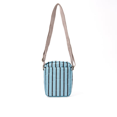 Roka Bond Crossbody Recycled Canvas: Blue Stripe at Bibelot Leek UK Stocksit