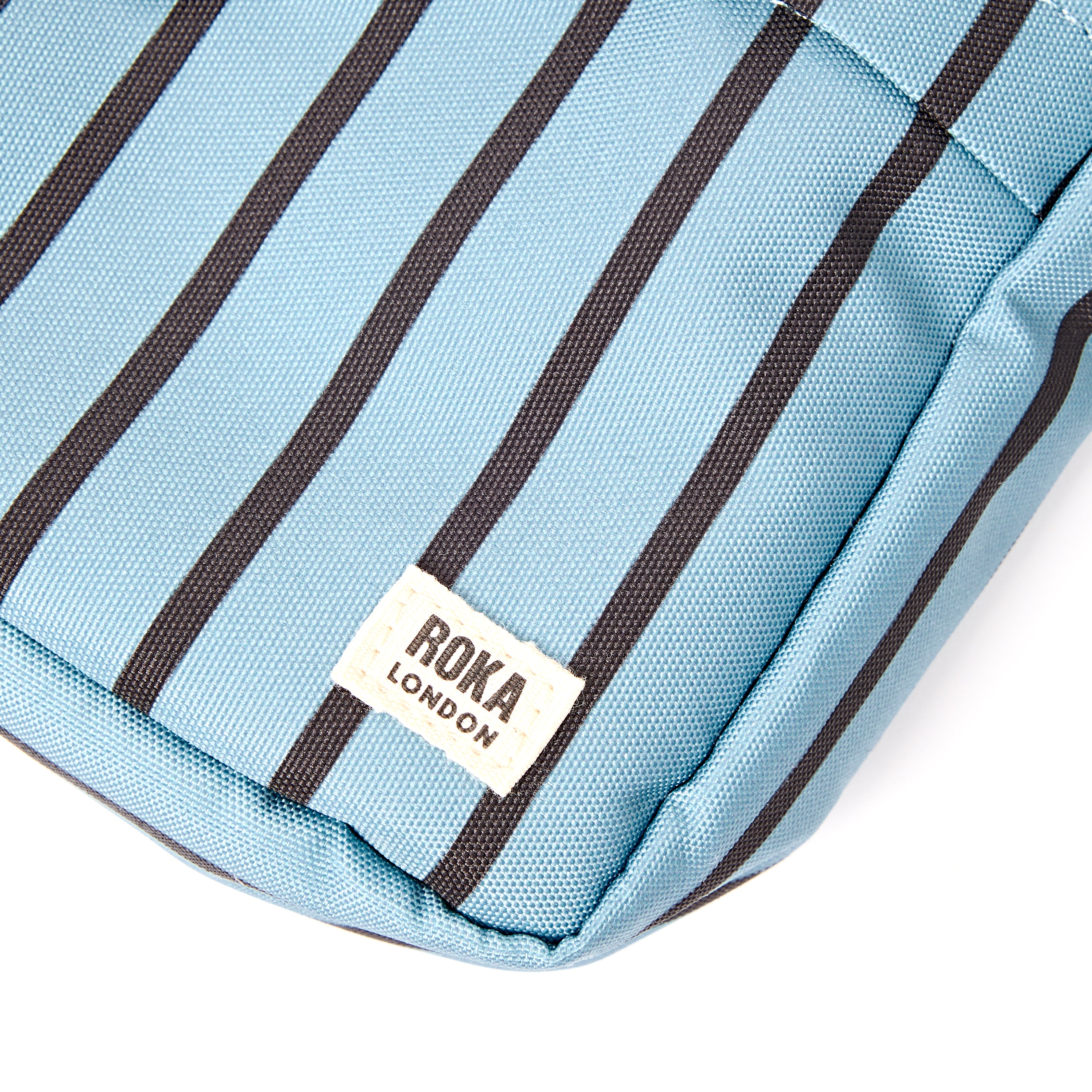 Roka Bond Crossbody Recycled Canvas: Blue Stripe at Bibelot Leek UK Stocksit