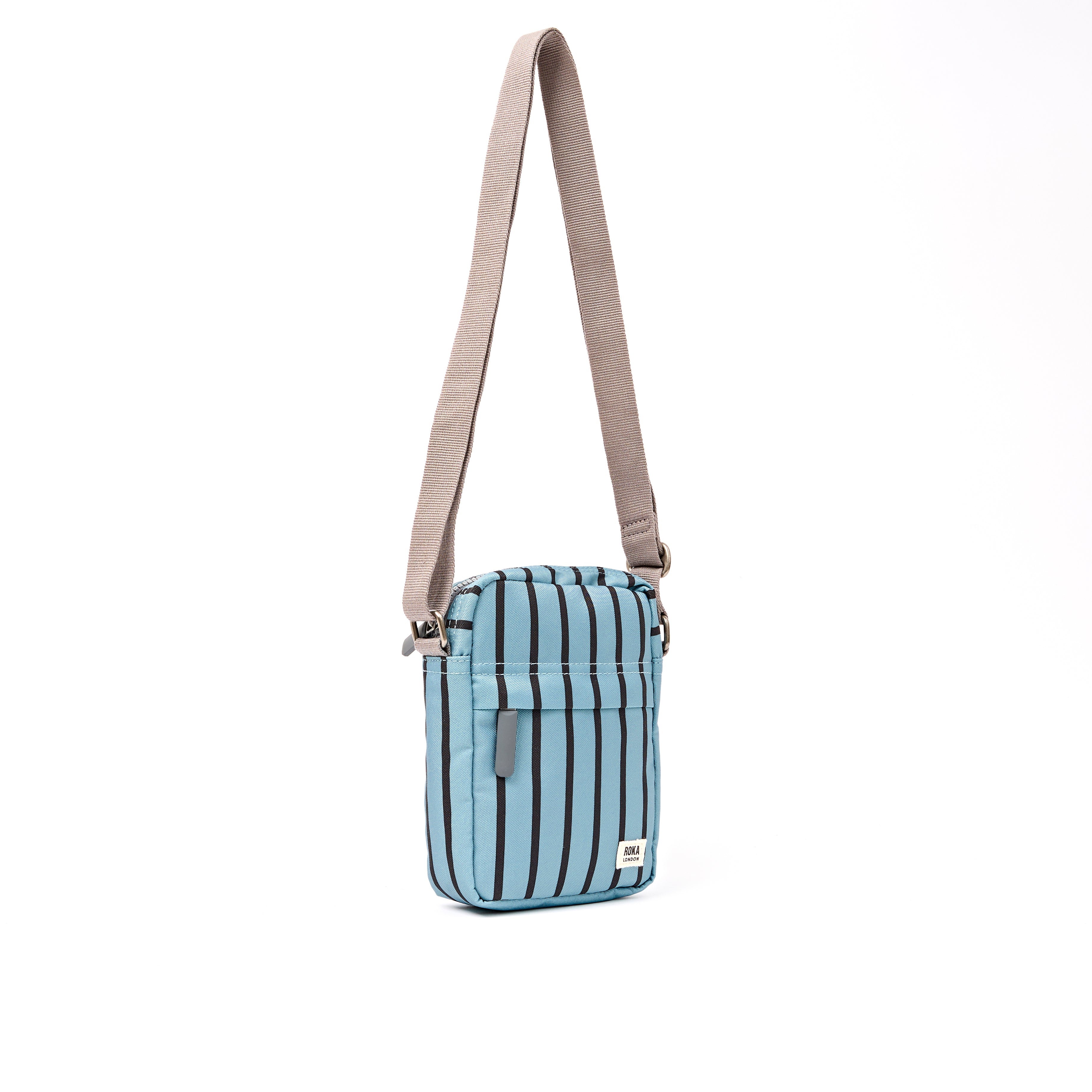 Roka Bond Crossbody Recycled Canvas: Blue Stripe at Bibelot Leek UK Stocksit