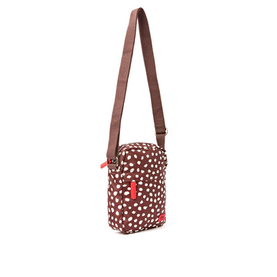 Roka Bond Crossbody Recycled Canvas: Brown Dot at Bibelot Leek UK Stockist