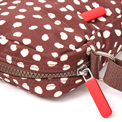 Roka Bond Crossbody Recycled Canvas: Brown Dot at Bibelot Leek UK Stockist