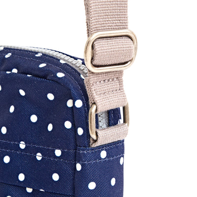 Roka Bond Crossbody Recycled Canvas: Navy Polka Dot at Bibelot Leek UK Stockist