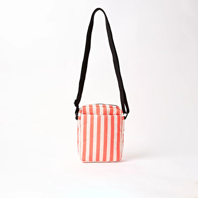 Roka Bond Crossbody Recycled Canvas: Coral Stripe at Bibelot