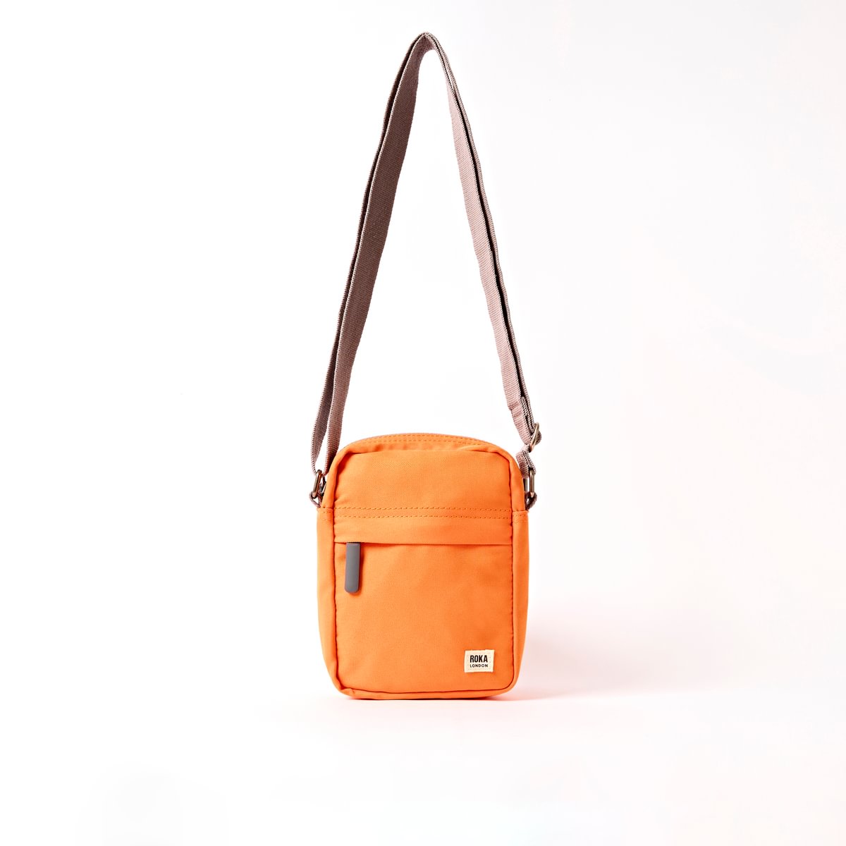 Roka Bond Crossbody Recycled Canvas: Jaffa Orange at Bibelot Leek