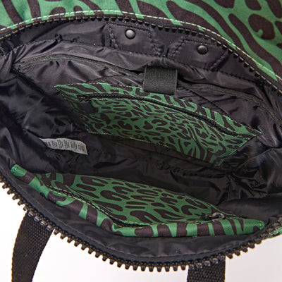 ROKA Canfield Roll Top Medium Backpack – Mixed Animal Artichoke Recycled Canvas at Bibelot Leek UK Stockist