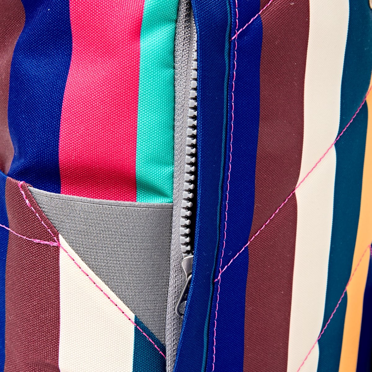 Roka Backpack Medium Canfield B Recycled Canvas: Wide Multi Stripe at Bibelot Leek UK Stockist