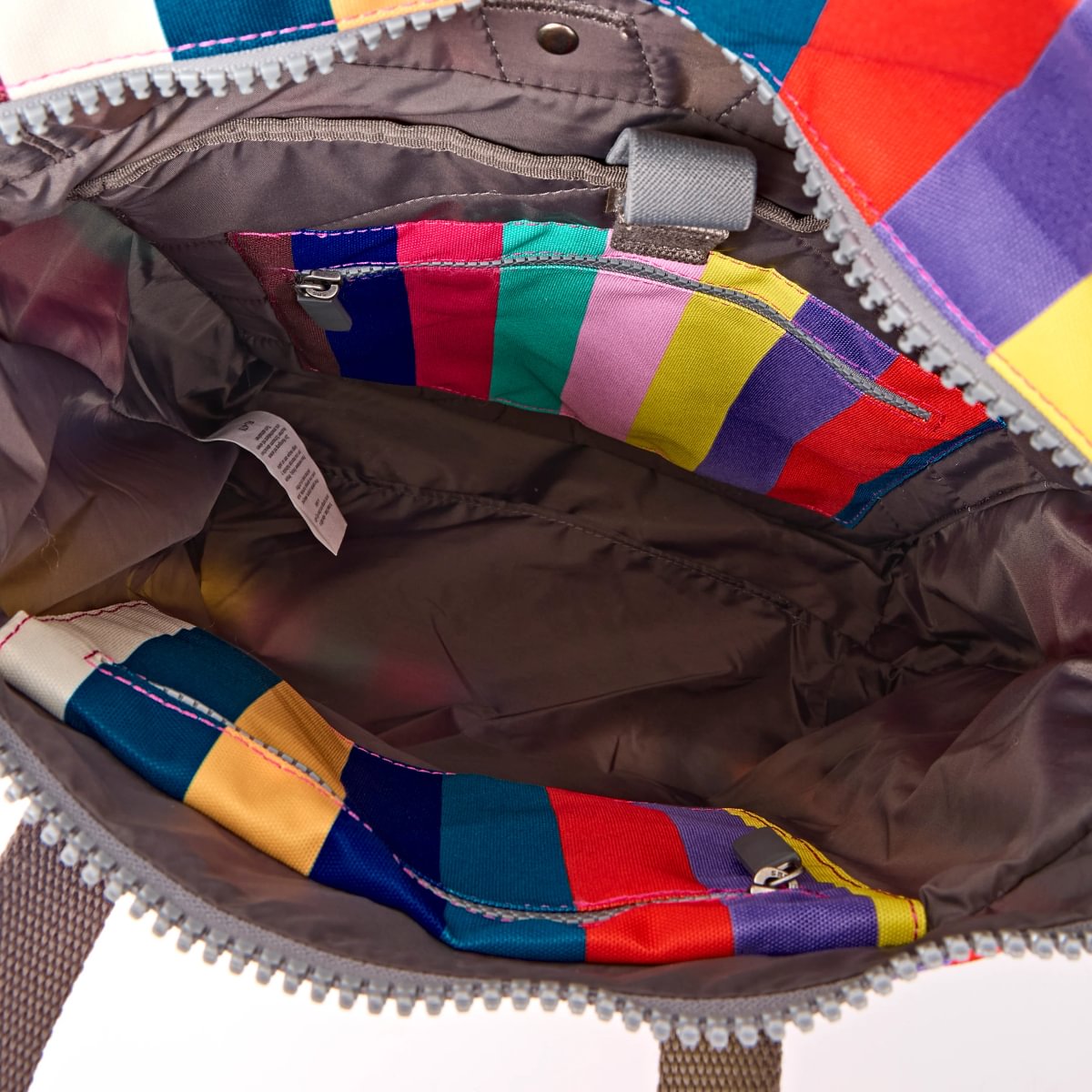 Roka Backpack Medium Canfield B Recycled Canvas: Wide Multi Stripe at Bibelot Leek UK Stockist