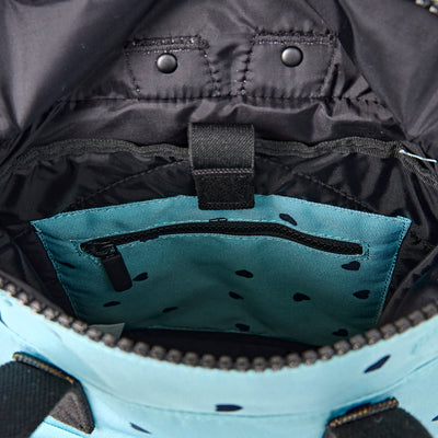 ROKA Canfield Roll Top Small Backpack – Heart Print Recycled Canvas at Bibelot Leek UK Stockist