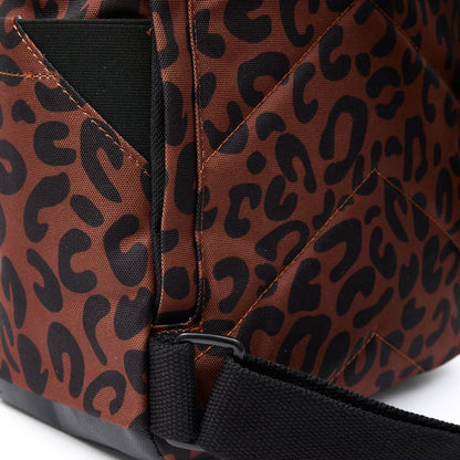 Roka Backpack Small Canfield B Recycled Canvas: Scarlet Leopard Print