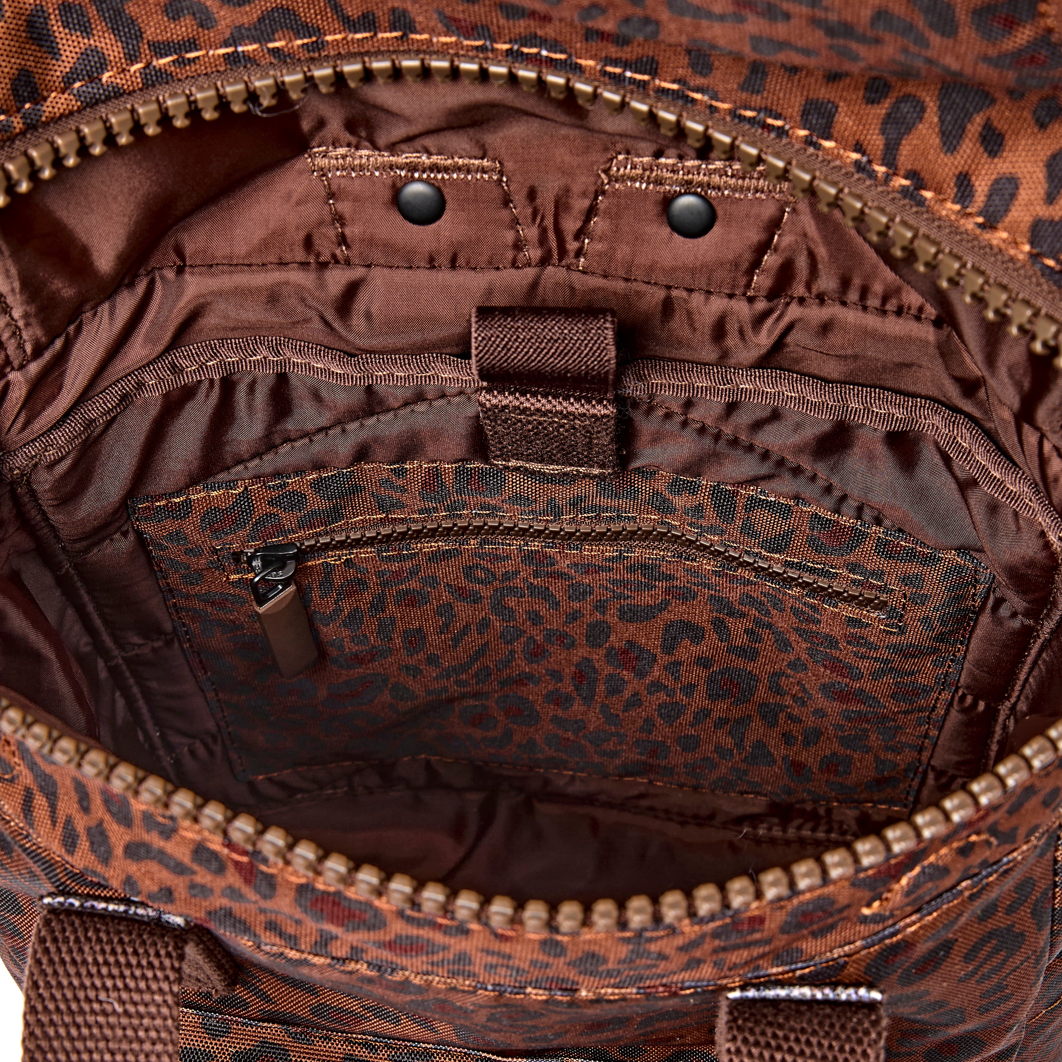 ROKA Canfield Roll Top Small Backpack – Mini Leopard Recycled Canvas at Bibelot leek UK Stockist