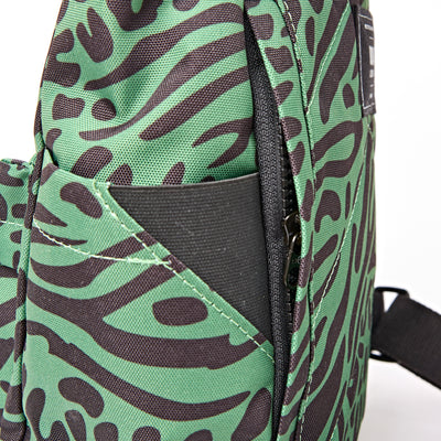 ROKA Canfield Roll Top Small Backpack – Mixed Animal Artichoke Recycled Canvas at Bibelot Leek UK Stockist
