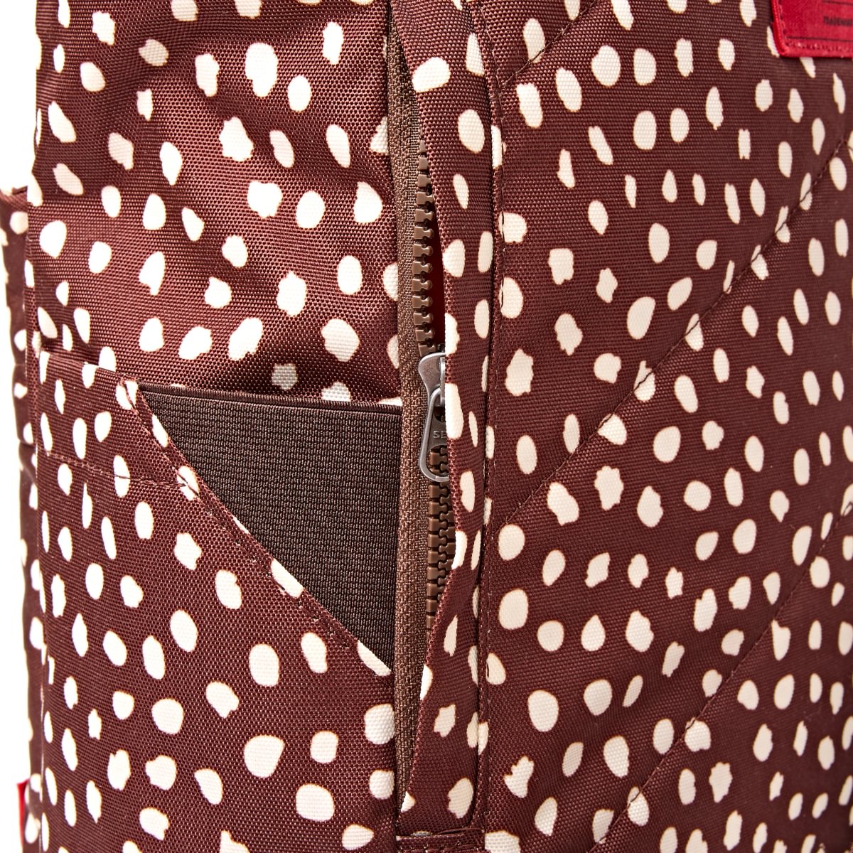 Roka Backpack Medium Canfield B Recycled Canvas: Brown Dot at Bibelot Leek UK Stockist