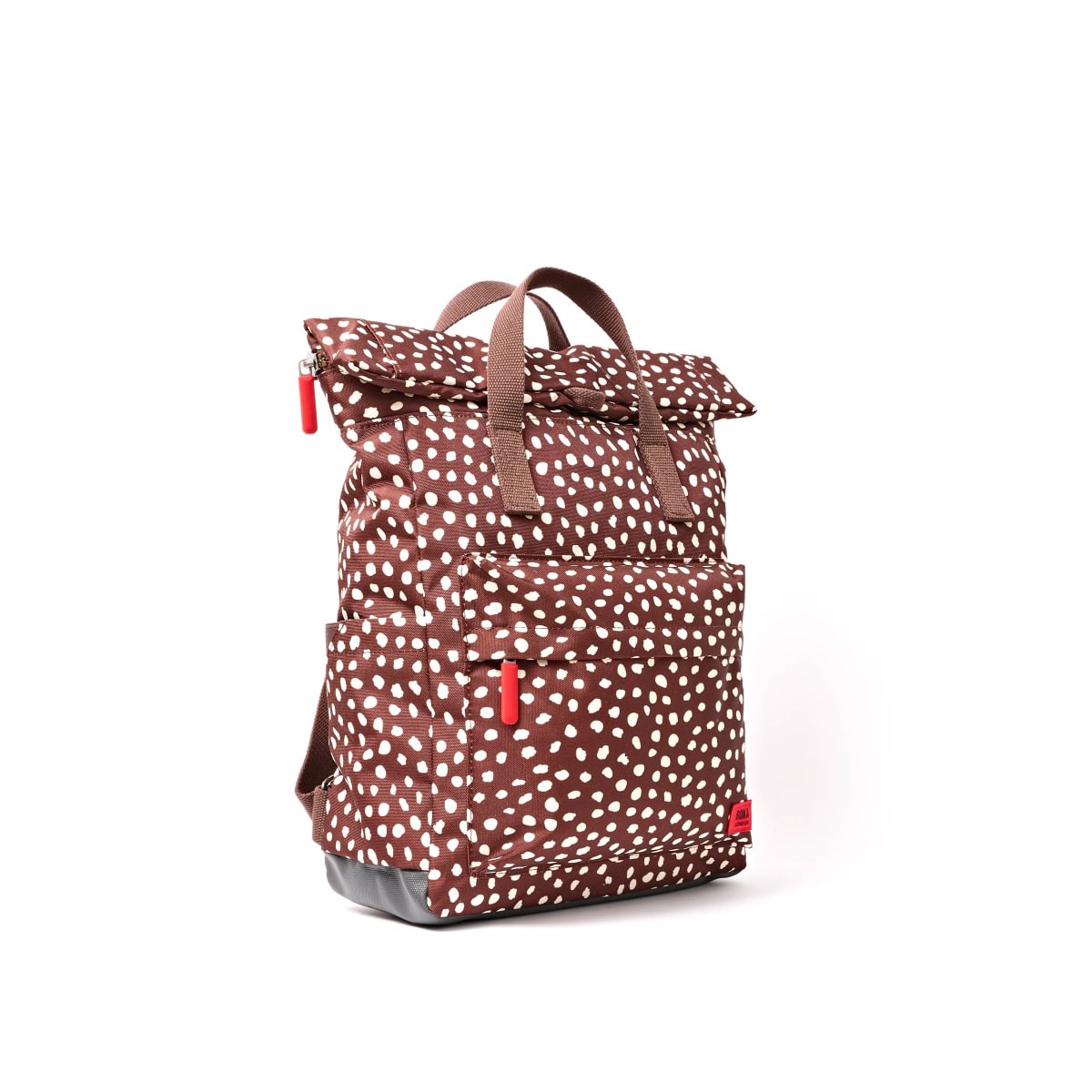 Roka Backpack Medium Canfield B Recycled Canvas: Brown Dot at Bibelot Leek UK Stockist