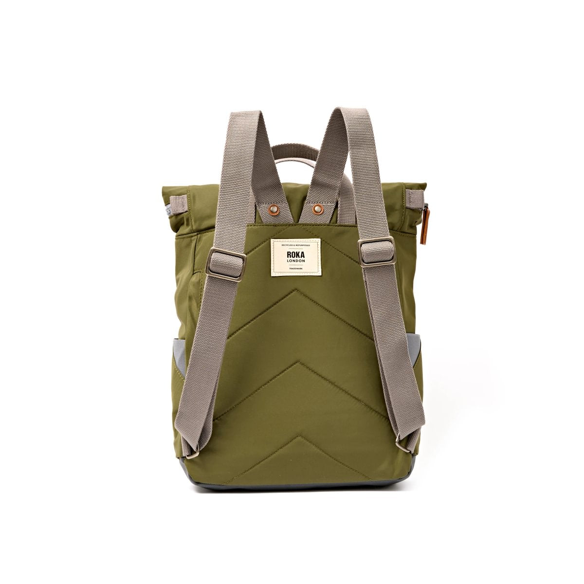 Roka Backpack Medium Canfield B Recycled Nylon: Chive at Bibelot Leek UK Stockist