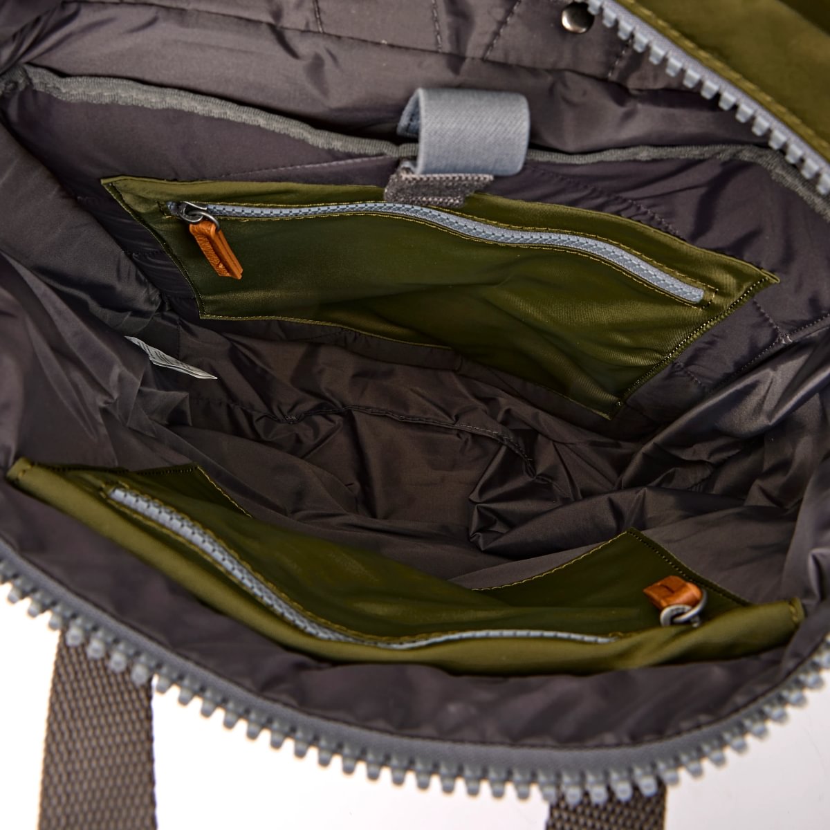 Roka Backpack Medium Canfield B Recycled Nylon: Chive at Bibelot Leek UK Stockist