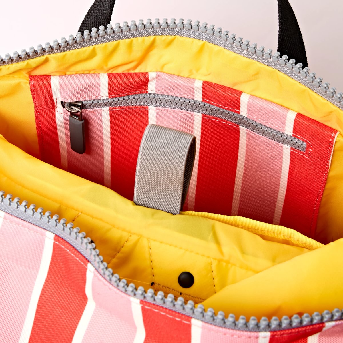 Roka Medium Canfield B Recycled Canvas: Seaside Stripe at Bibelot Leek