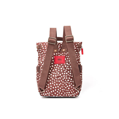 Roka Backpack Small Canfield B Recycled Canvas: Brown Dot at Bibelot Leek UK Stockist