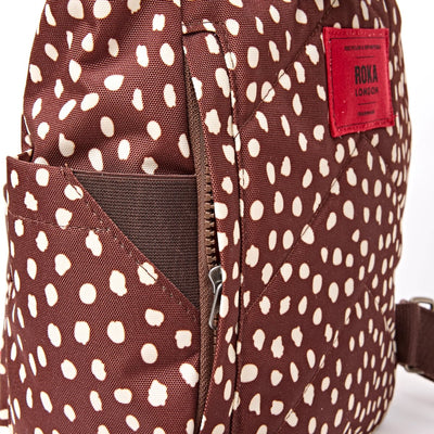 Roka Backpack Small Canfield B Recycled Canvas: Brown Dot at Bibelot Leek UK Stockist