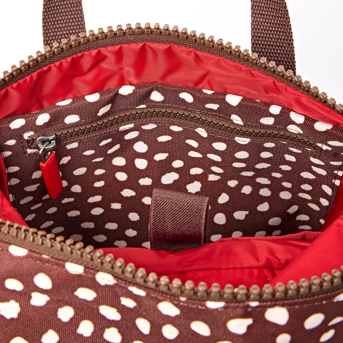 Roka Backpack Small Canfield B Recycled Canvas: Brown Dot at Bibelot Leek UK Stockist